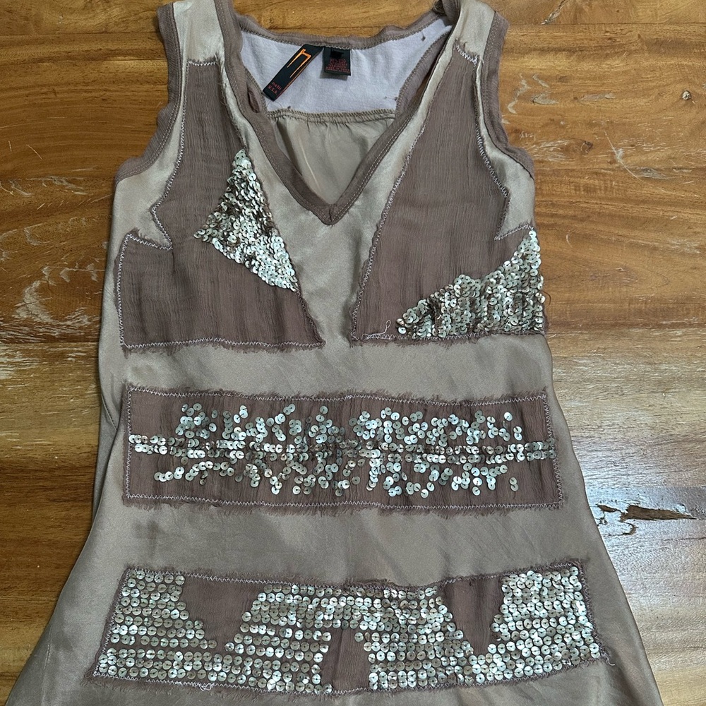 Nelli designer top with asymmetrical sequins